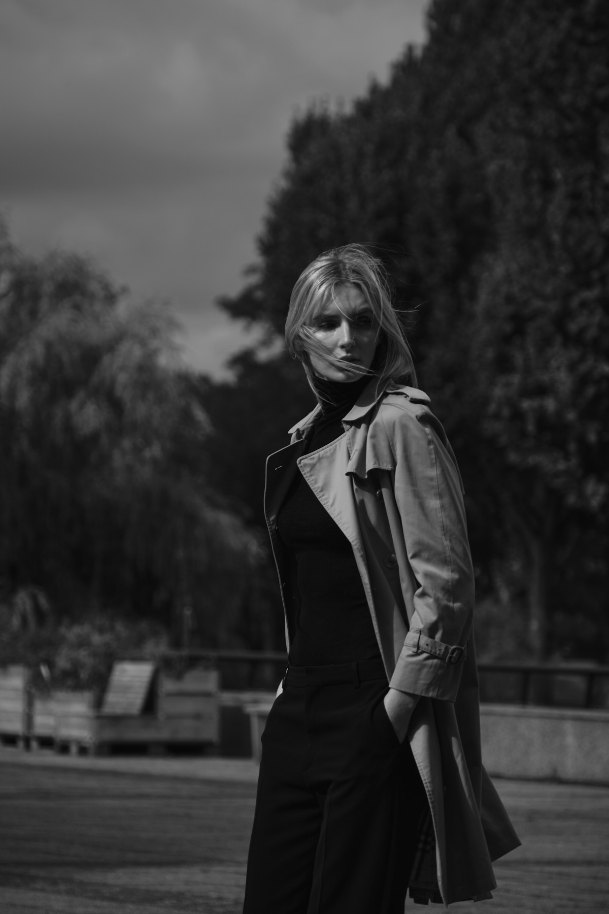 A famous Berlin ‘Frontside’ by Philipp Gross — Trenchcoat Burberry Trurtleneck Arket Pants Chloé