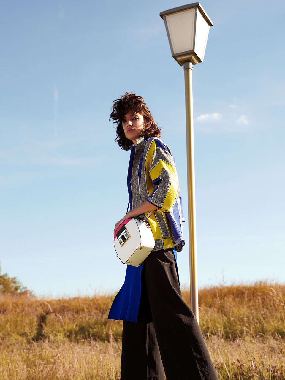 Flow &mdash; Jacket Semicouture Top Erika Cavallini Trousers Plein Sud Sandals Monki Socks Falke Bag Cromia