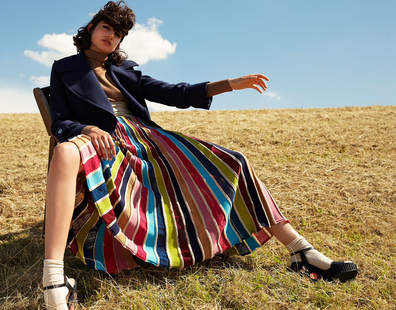 Flow &mdash; Jacket Tara Jarmon Turtleneck Stylist&rsquo;s Own Skirt Twinset Socks Falke Shoes Mai Piu Senza