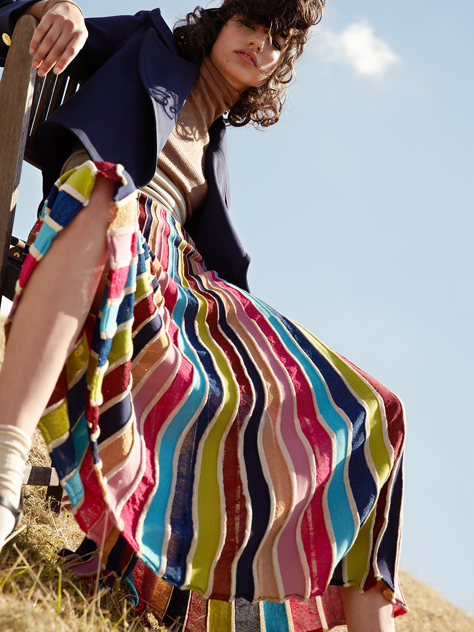 Flow &mdash; Jacket Tara Jarmon Turtleneck Stylist&rsquo;s Own Skirt Twinset Socks Falke Shoes Mai Piu Senza