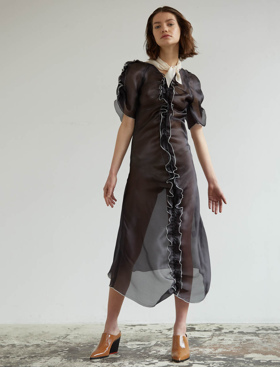 Dial ‘A’ For Acceptance — Dress Molly Goddard Scarf Malaikaraiss Shoes Aeydē