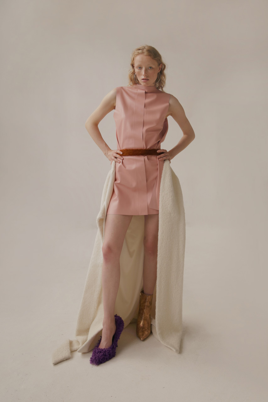 Layer Cake — Fur Gilet & Leather Gilet Hui Violet Shoe Annakiki Golden Boot Office Belt Prada Earrings Jane Kønig