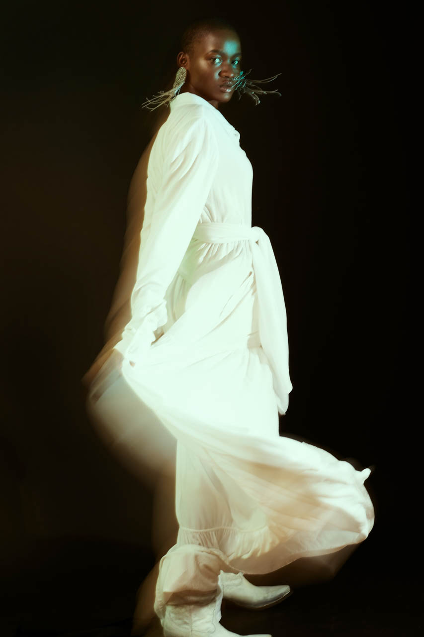 Time Unseen — Dress & Boots Nicholas K Earring Erickson Beamon