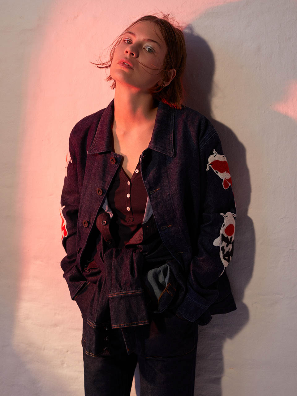 Red Shape — Jacket Kings of Indigo Jacket Underneath Stylist’s Archive Shirt Underneath Schiesser Jumpsuit Mango