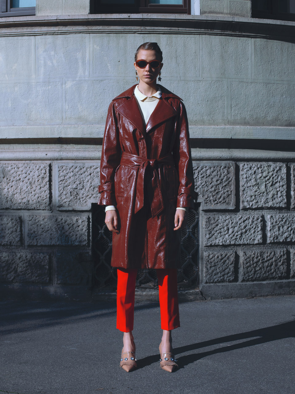 Walk That Journey — Coat Babylon Shoes & Sunglasses Asos Earrings Rada Blouse & Pants Stylist’s Own