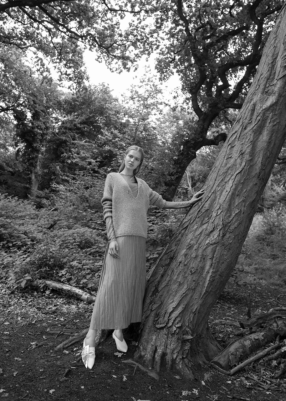 Eden — Sweater Closed Dress Studiowinkler Brooch & Shoes Sherylin Birth