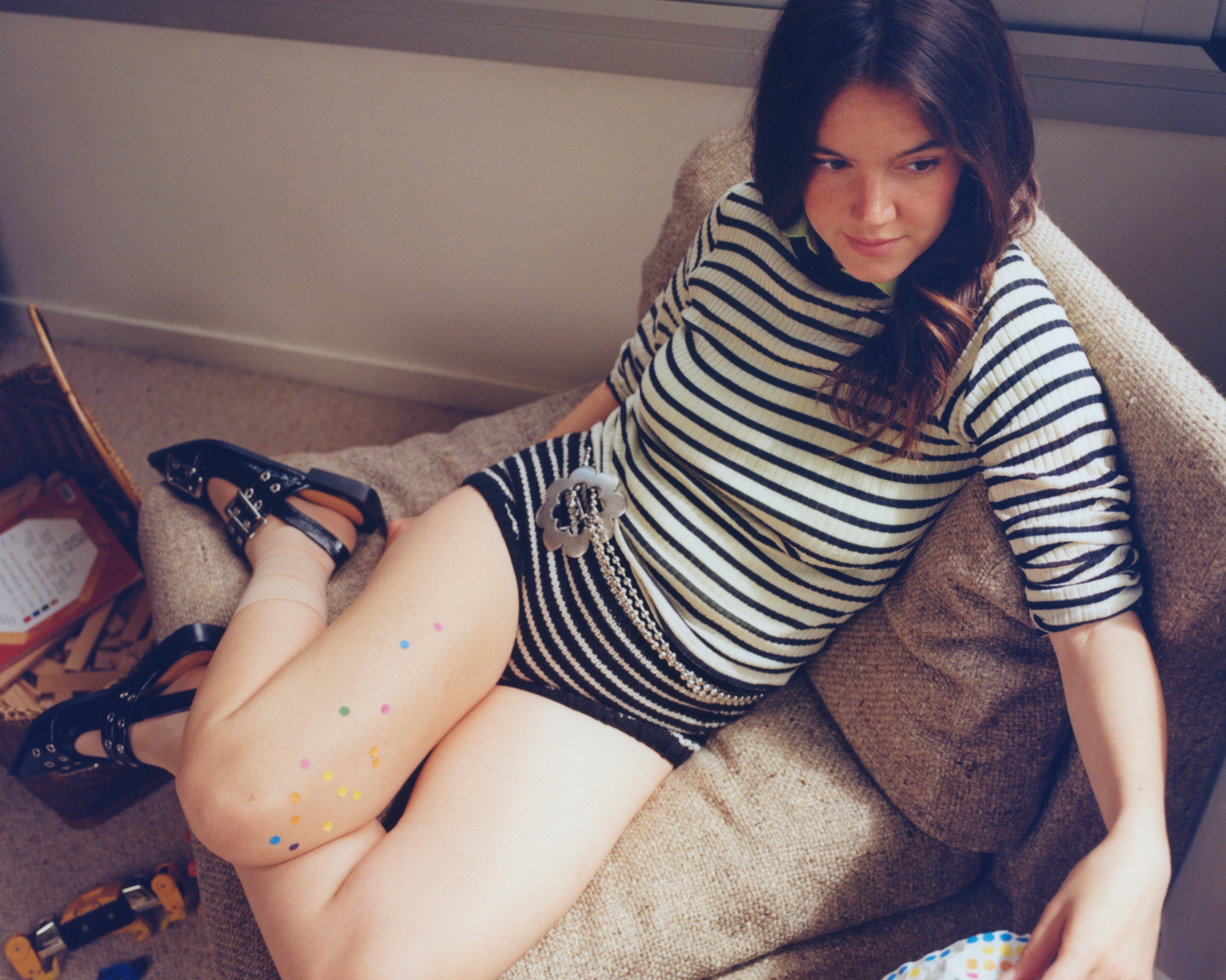 Motherhood — Top & Shorts La Fetiche Shoes Ganni Belt Stylist’s Archive