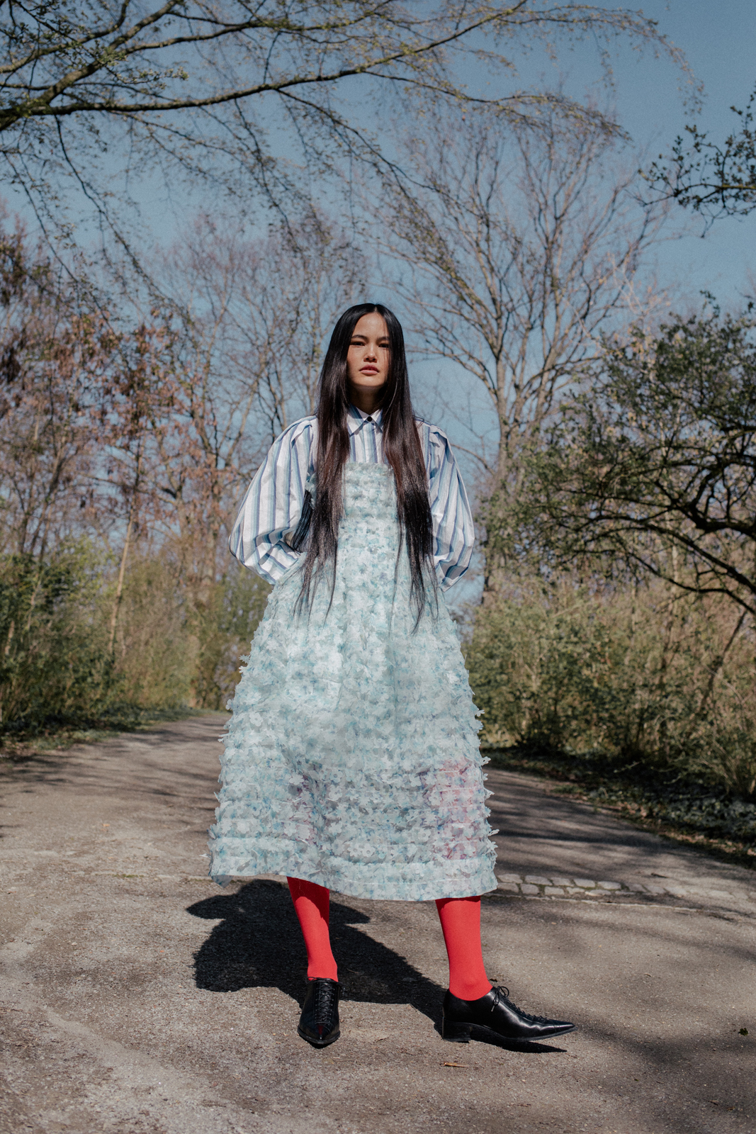Perky Things — Dress & Other Stories x Susan Fang Shirt Ganni Shoes Atelier by Vagabond Tights Falke