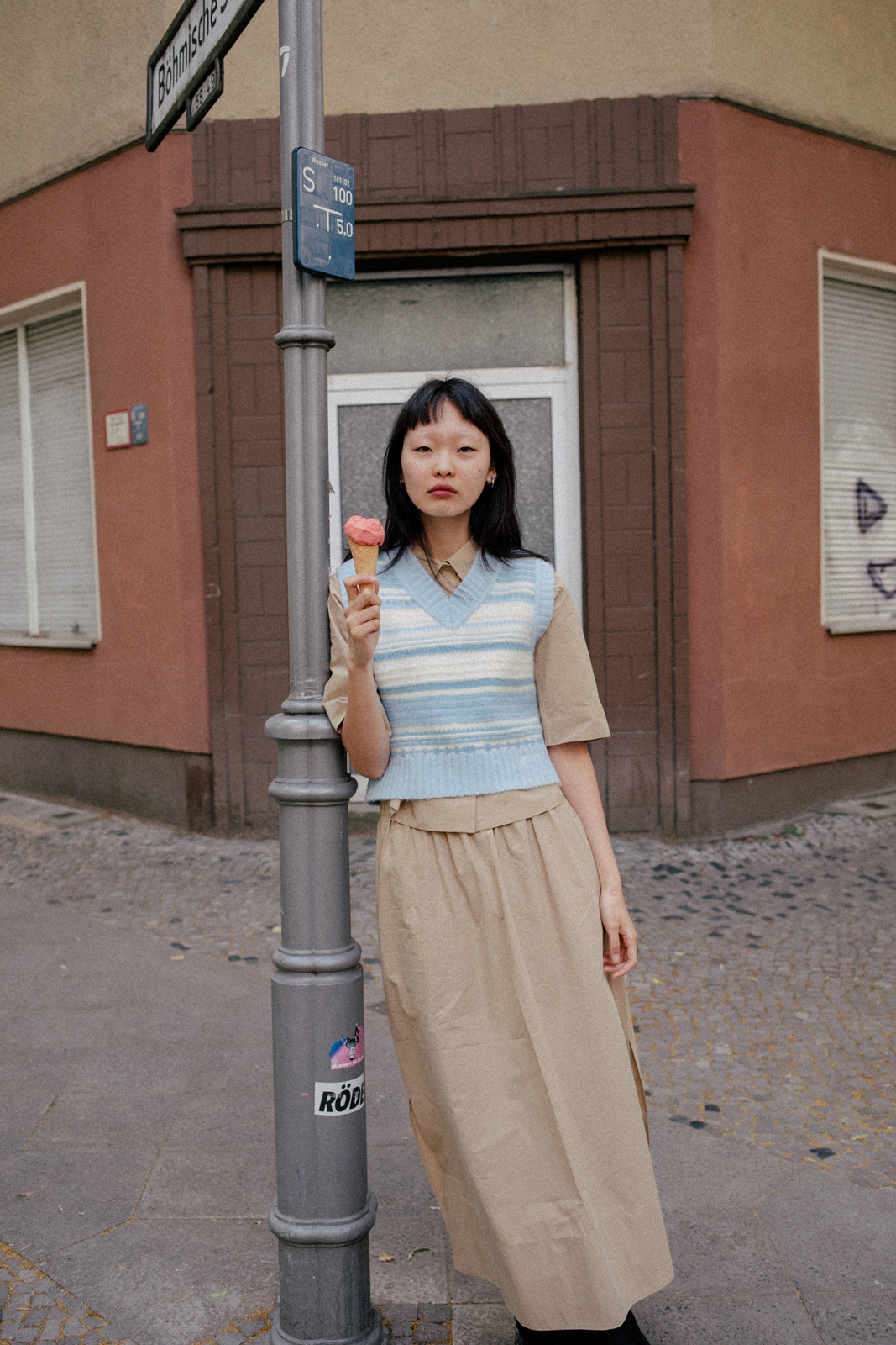 Tacos & Drinks — Skirt Arket Top & Trousers Model’s own