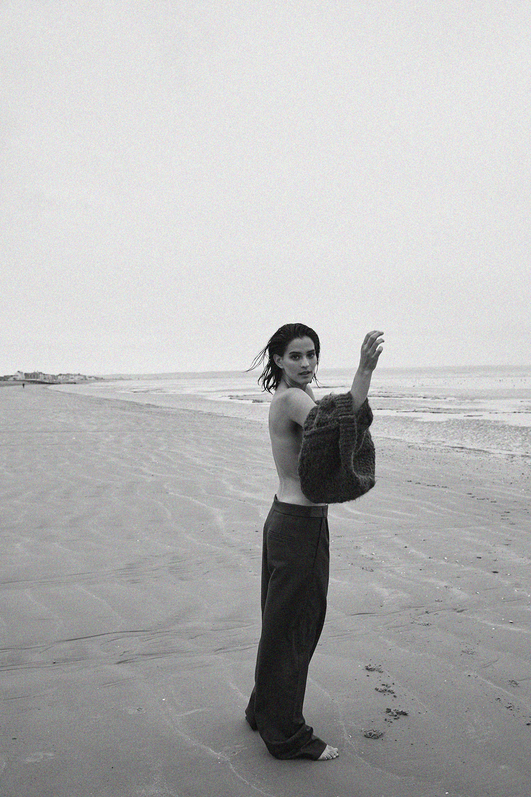 The Beach — Sweater & trousers Brunello Cucinelli