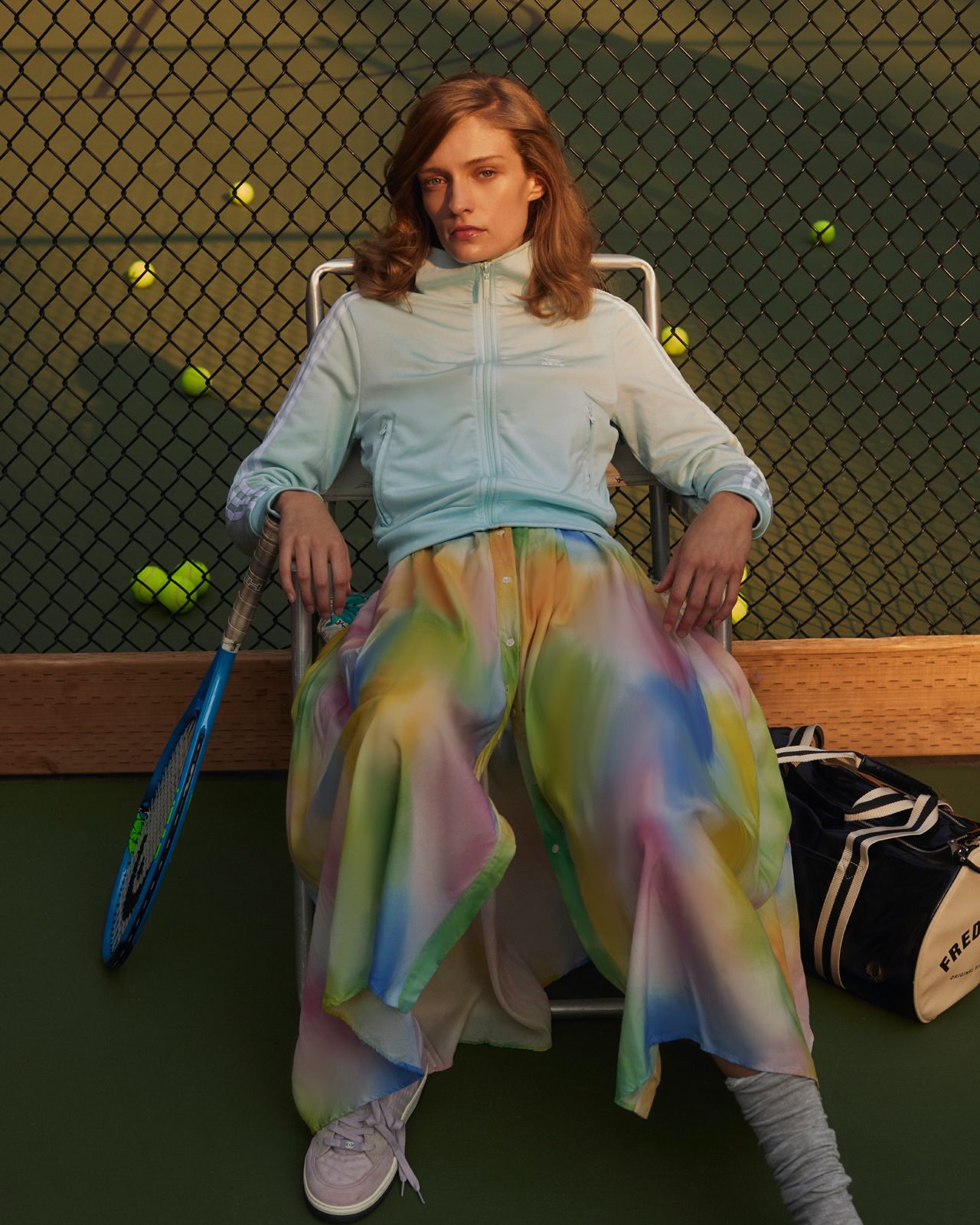 Shadows And Strings — Jacket Adidas Dress The Attico Shoes Adidas Gazelle Socks COS  