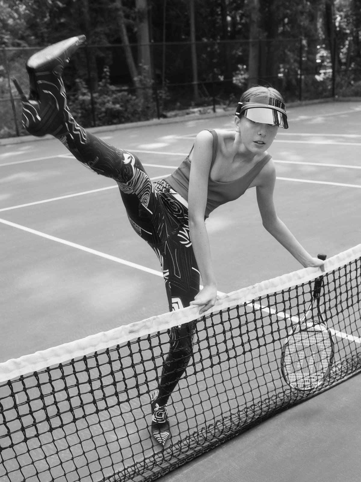 Shadows And Strings — Top COS Hourglass Pantaleggings Balenciaga Visor Christian Dior