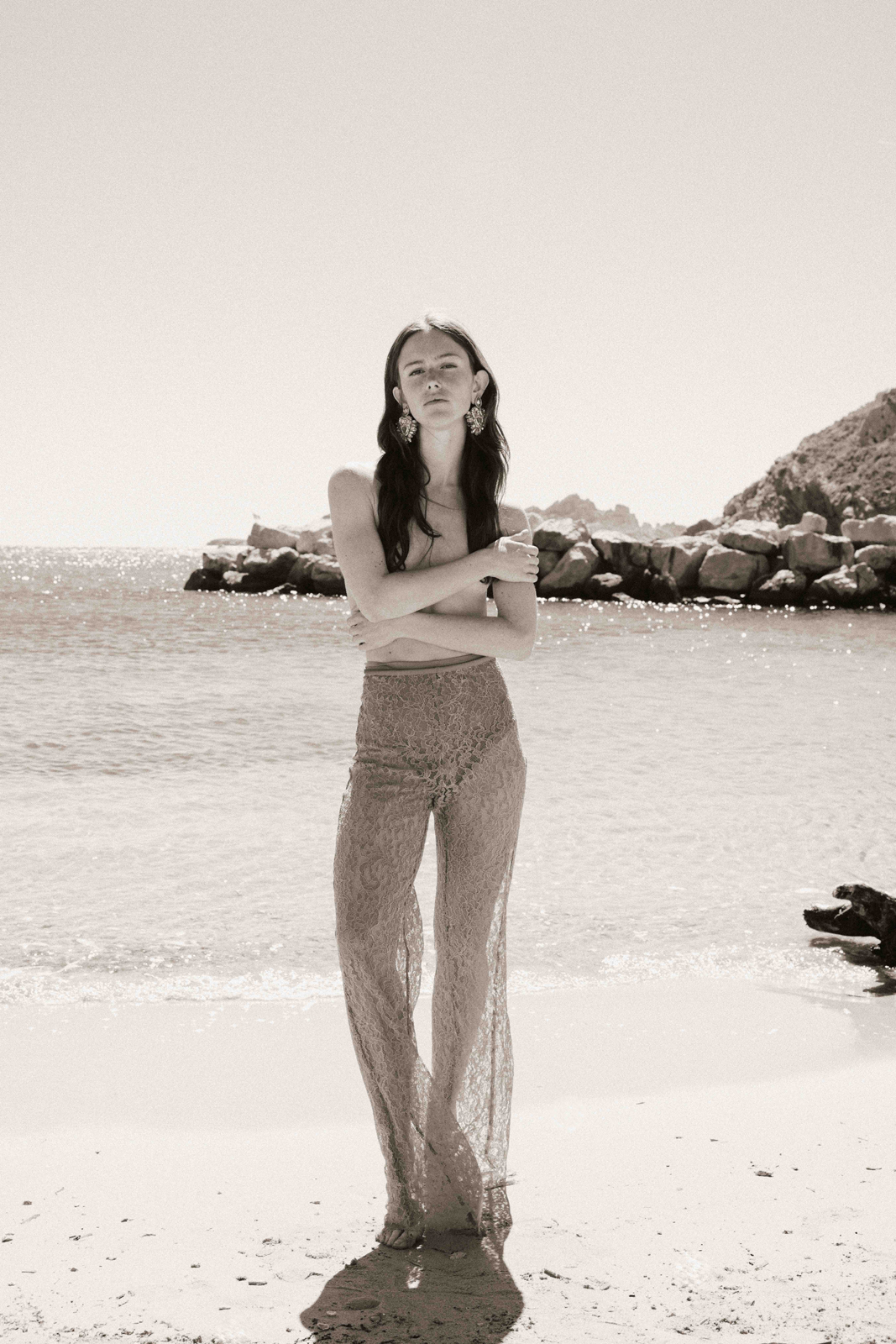 Solar — Lace pants Mango Earrings vintage