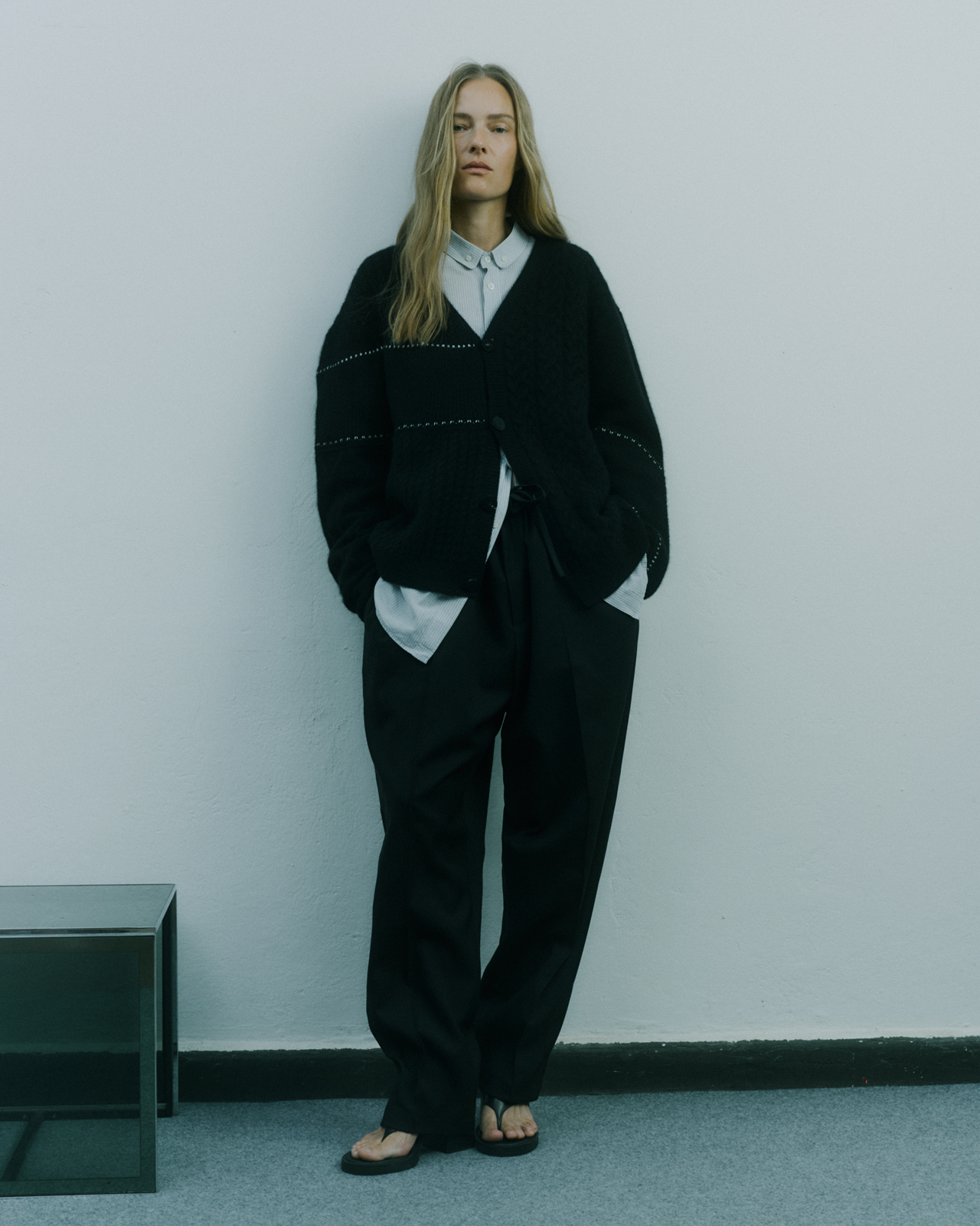 Ania — Cardigan Zona20 Trousers Jil Sander Boots MiuMiu Shirt Maison Margiela