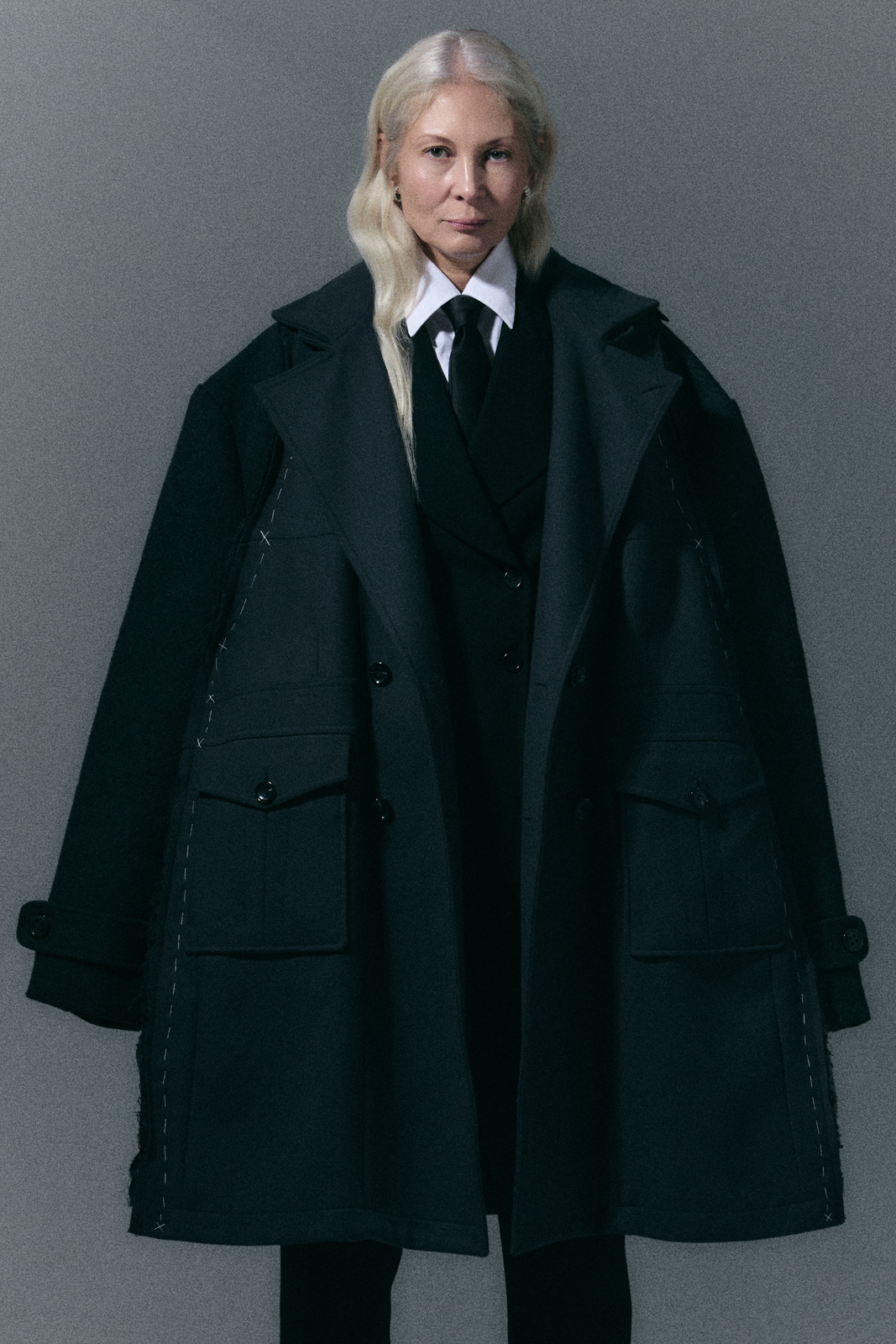 Taking Up Space &mdash; Coat House of Black Blazer Paul Smith Shirt & Tie Prada Trousers Mugler