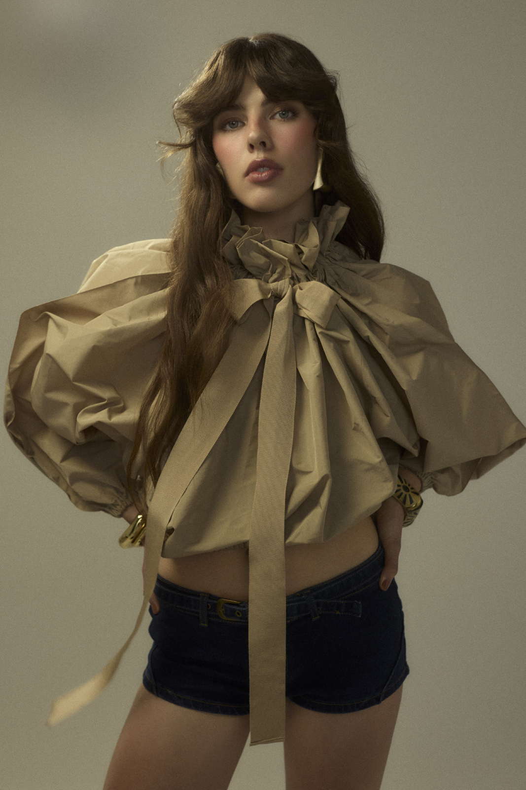 Making Waves — Blouse Patou Shorts Urban Outfitters Earrings Cult Gaia Bangle bracelets Alexis Bittar Vintage bracelet Erickson Beamon